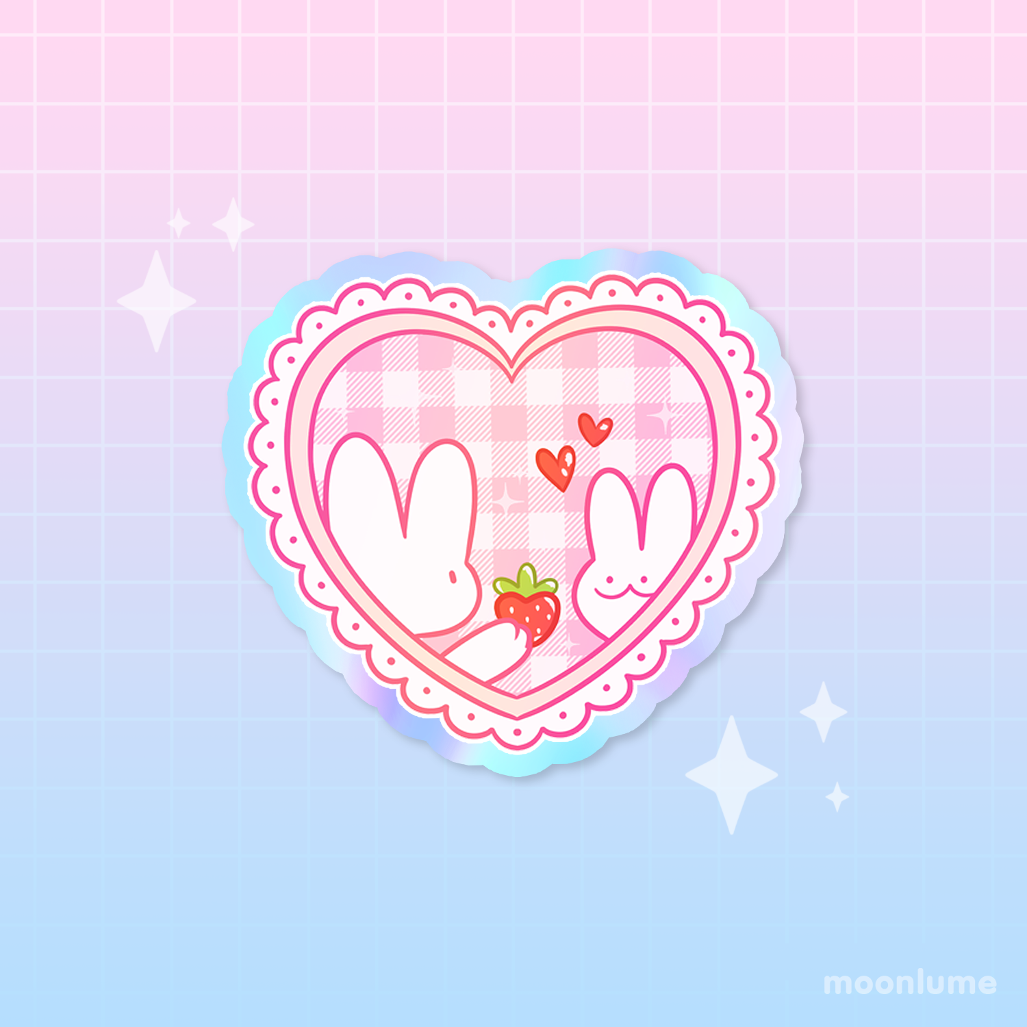Beloved Bunnies holographic vinyl sticker