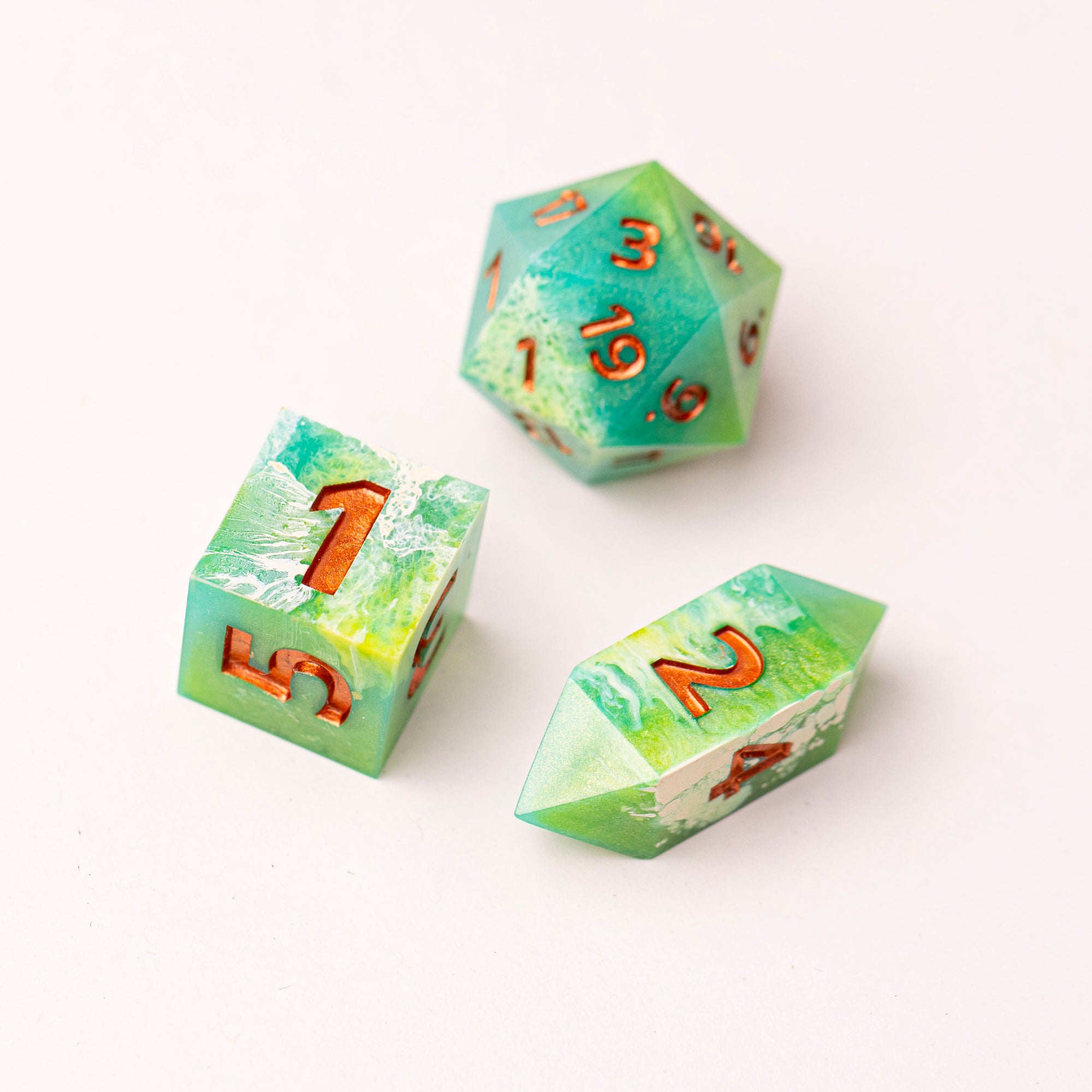 The Ethereal Emerald - D20 + D6 + D4 Dice Sets