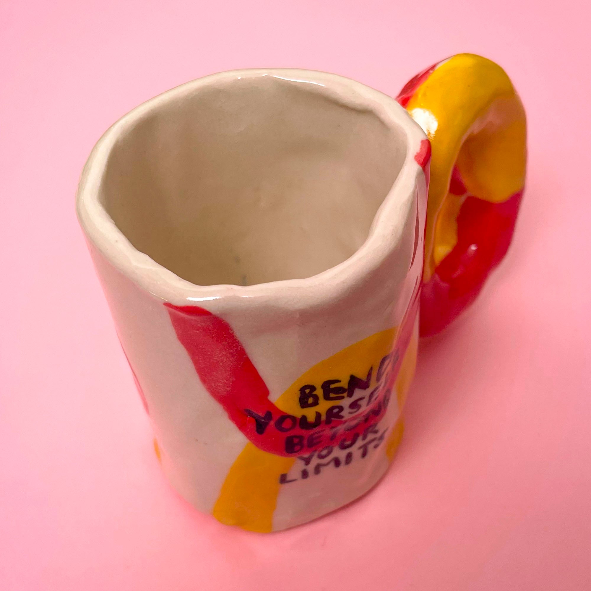 Bend Yourself Beyond Your Limits Funky Handle Mini Mug