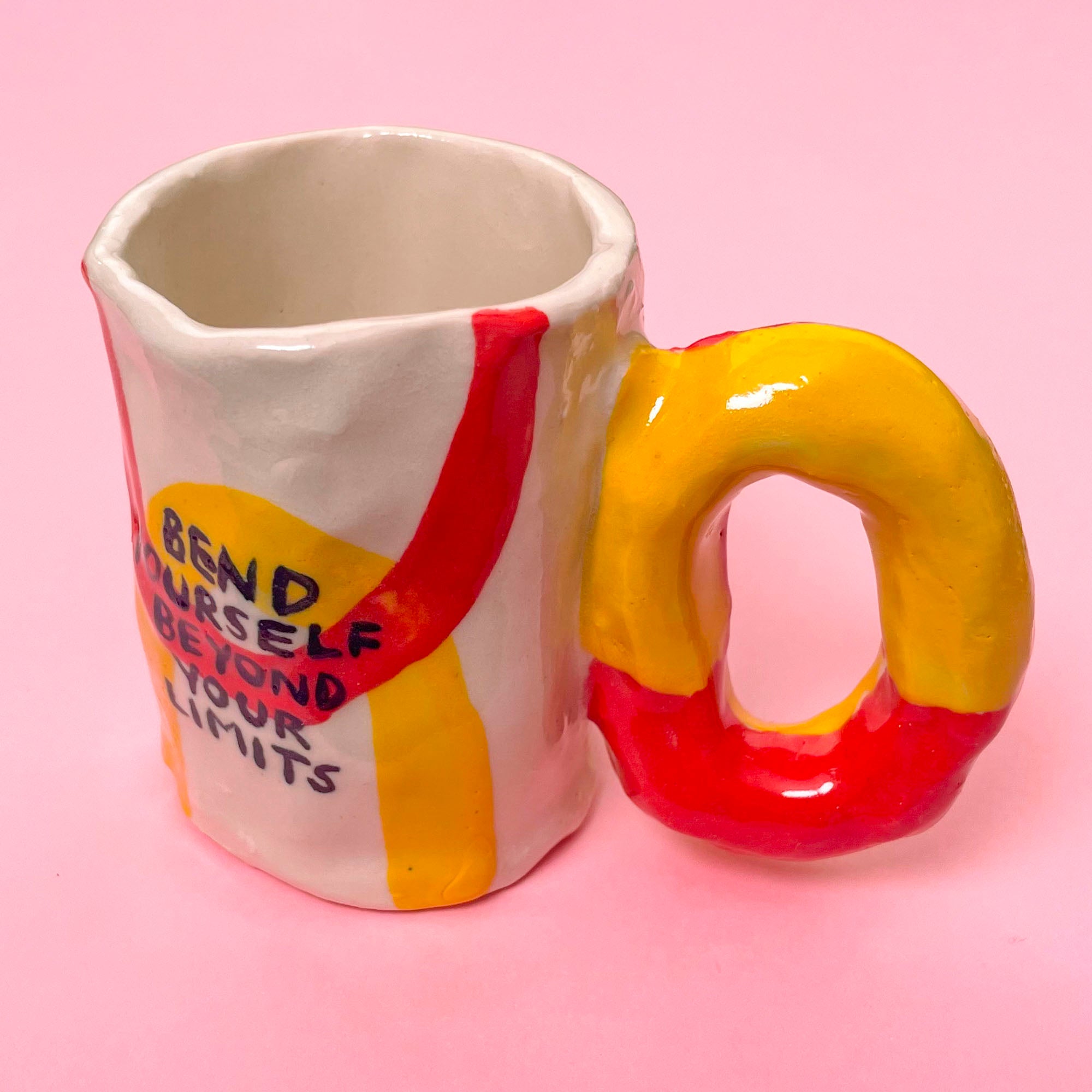 Bend Yourself Beyond Your Limits Funky Handle Mini Mug