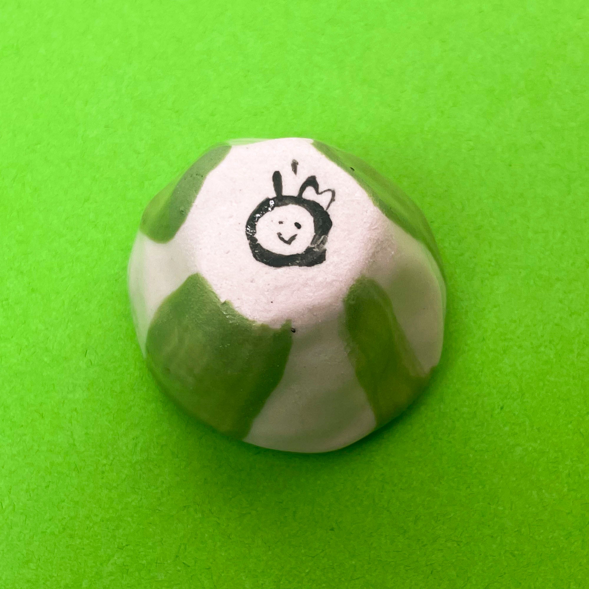 Green Striped Smiley Mini Pot