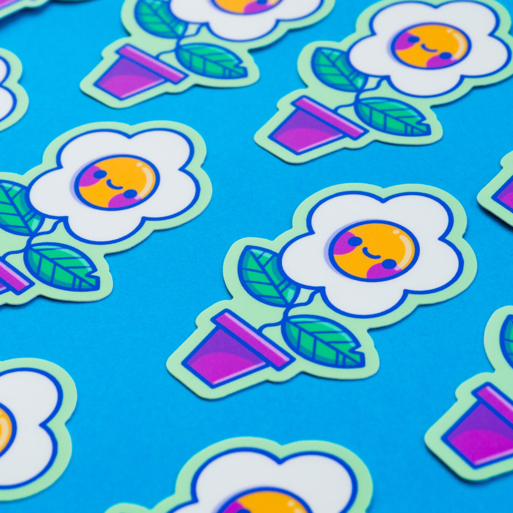 Flower Pot Vinyl Sticker