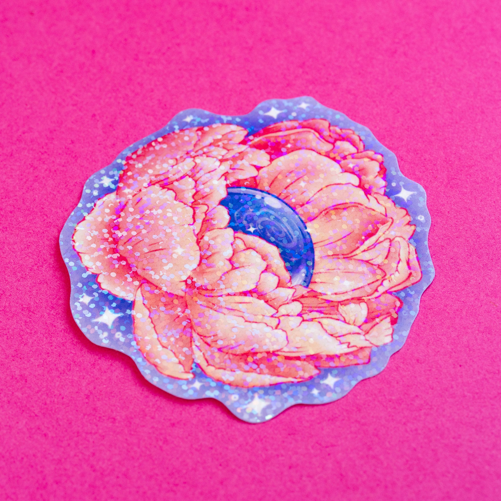 Galaxy Flower Glitter Sticker
