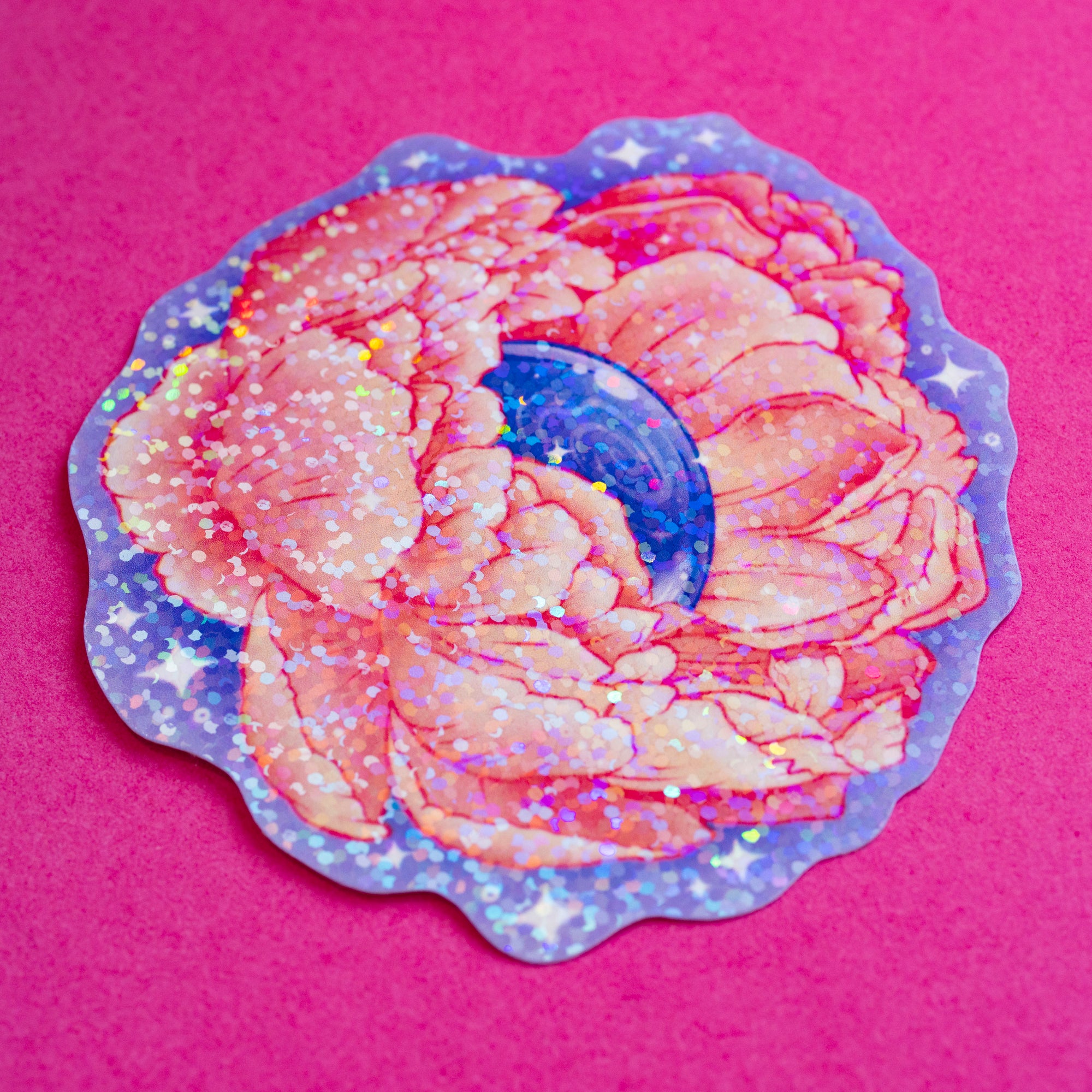 Galaxy Flower Glitter Sticker