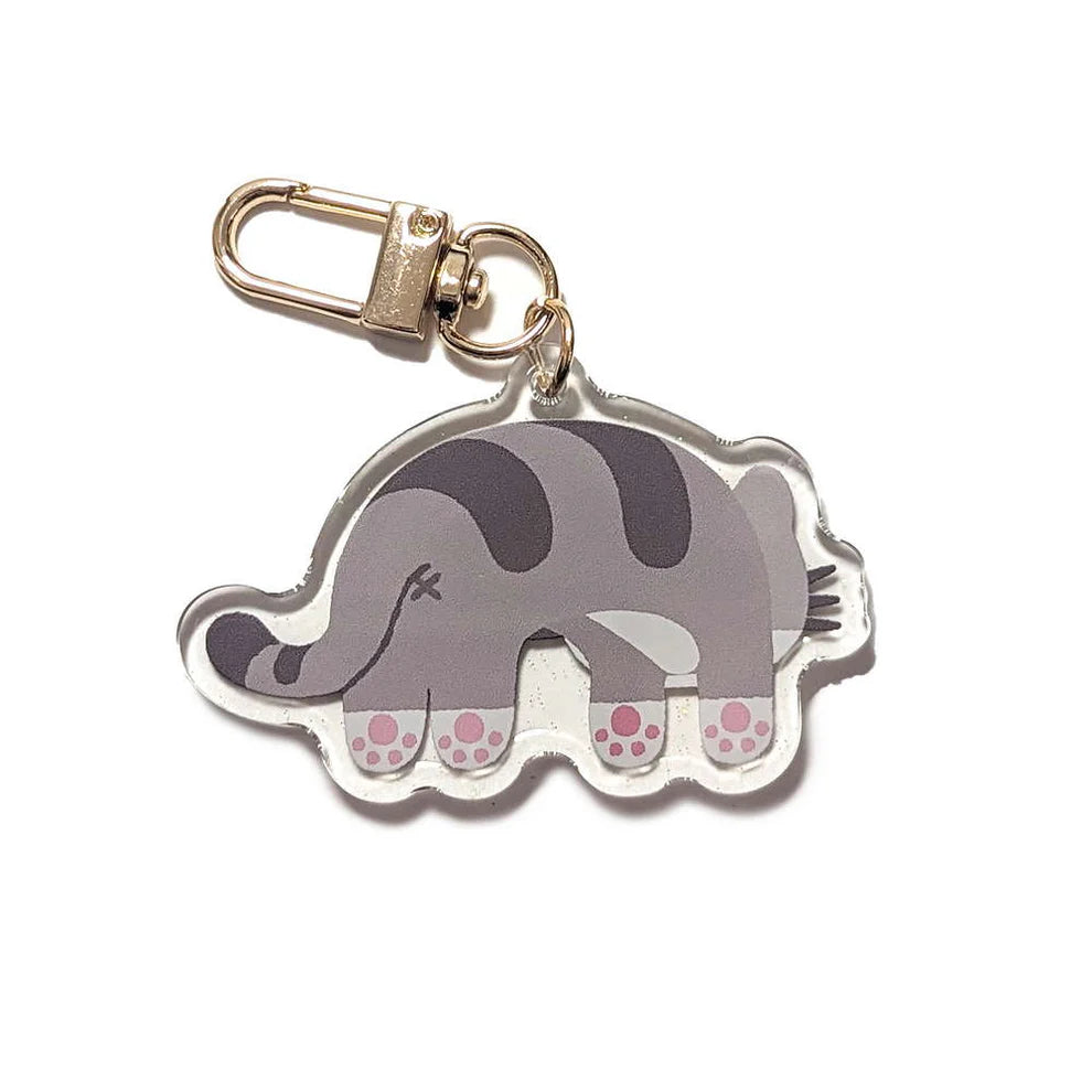 Grey Tabby Cat Keychain