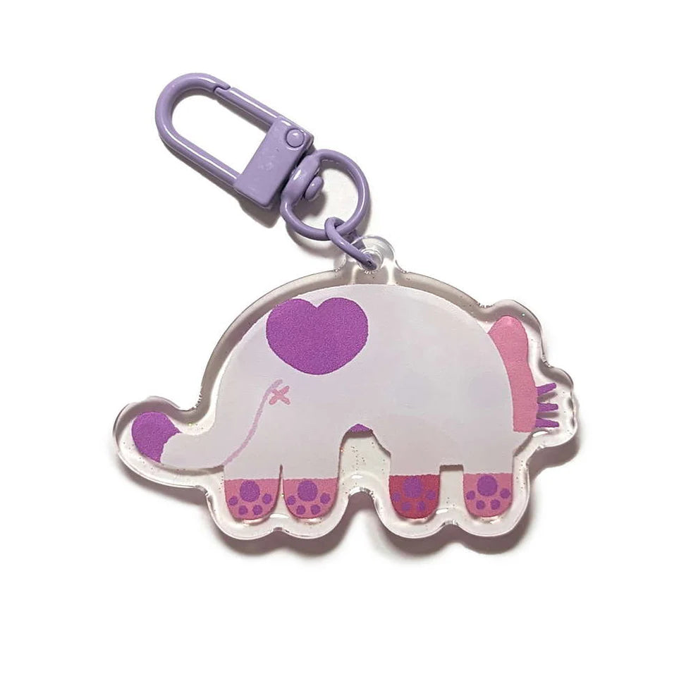 Purple Heart Cat Keychain