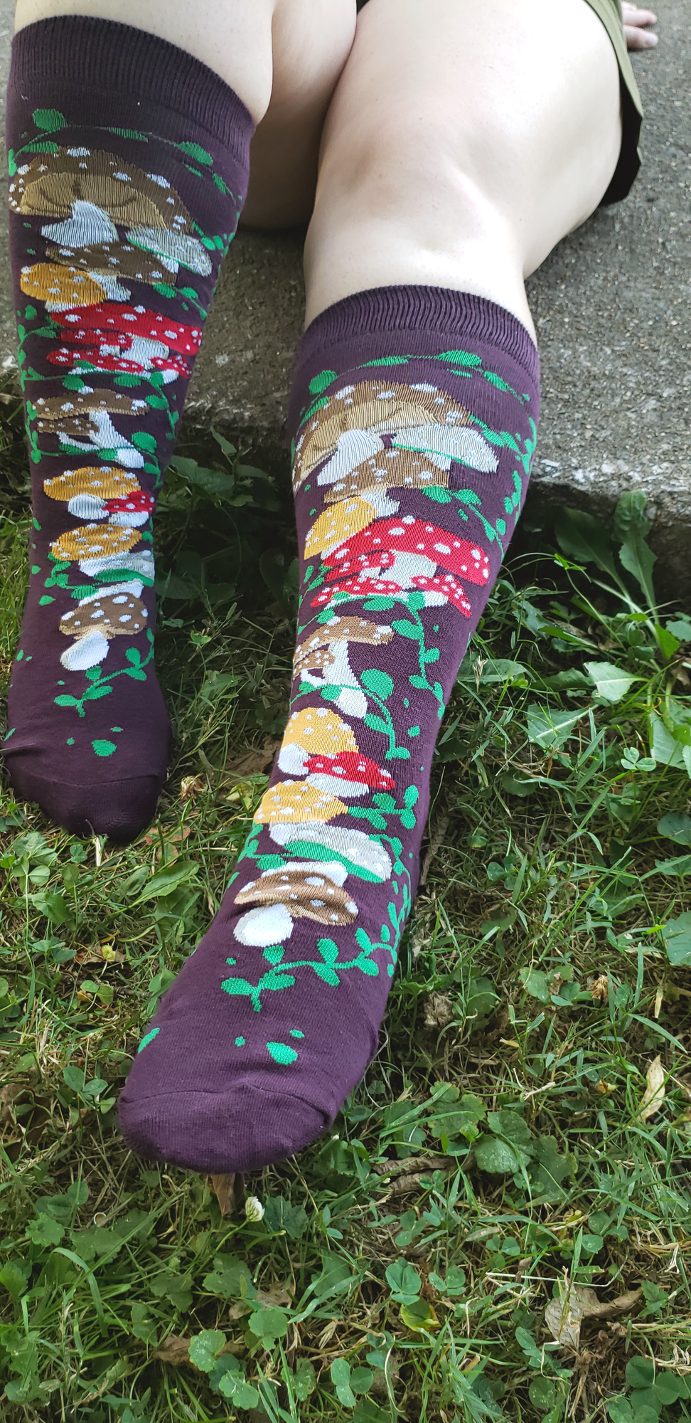 Knee High Mushroom Garden Socks