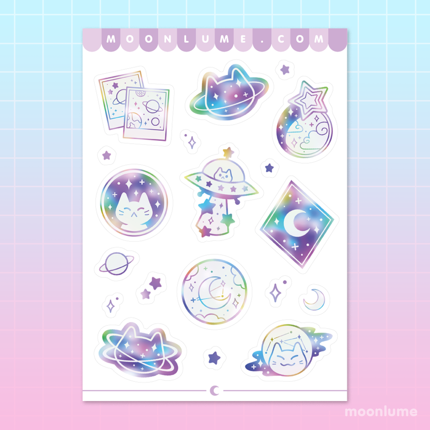 Meowter Space vinyl sticker sheet