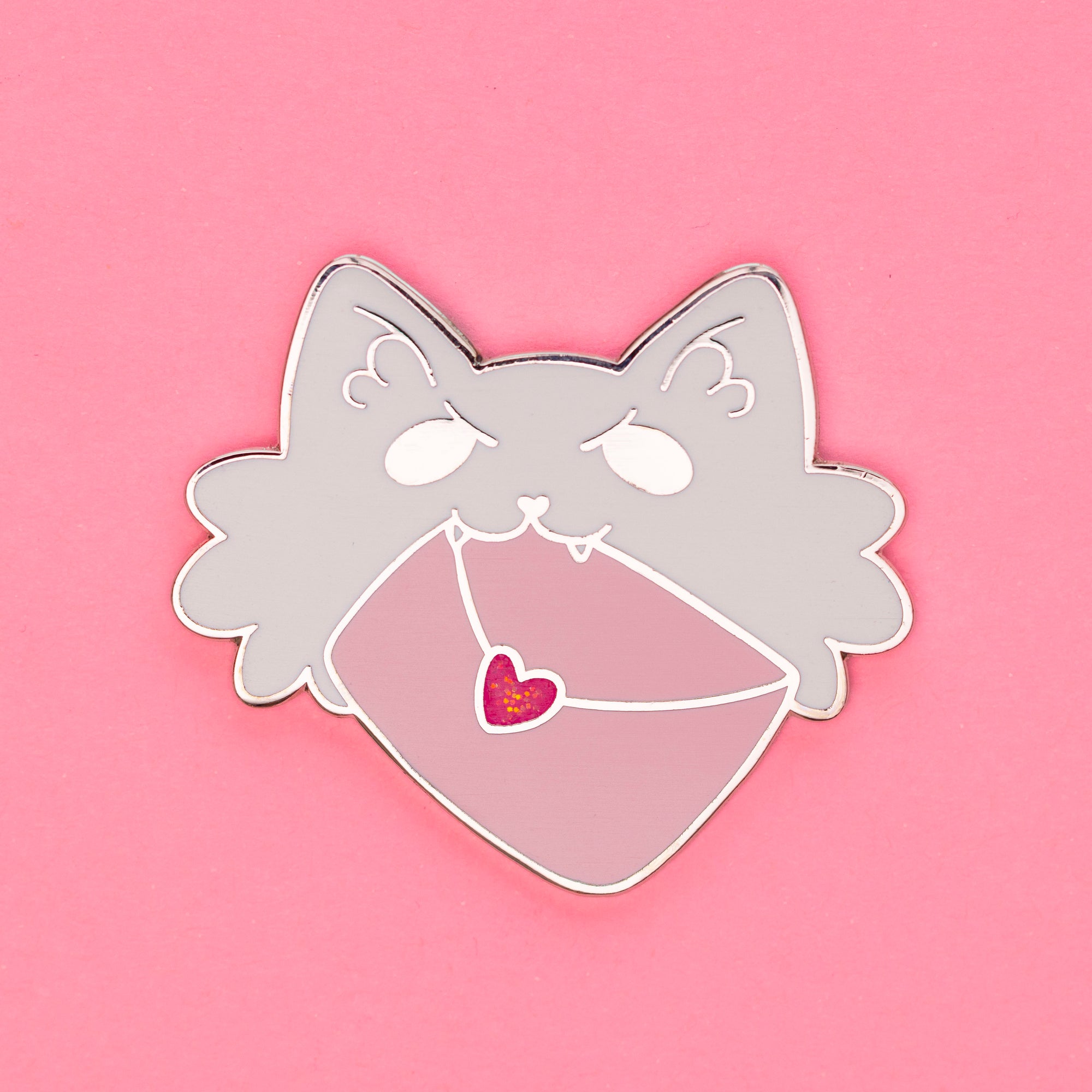 Puppy Love Enamel Pin - Silver