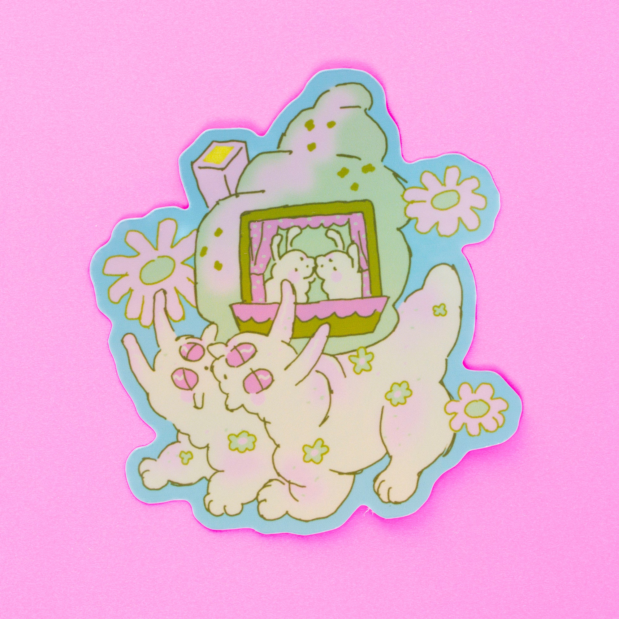 snuggling sweetheart snails holo sticker