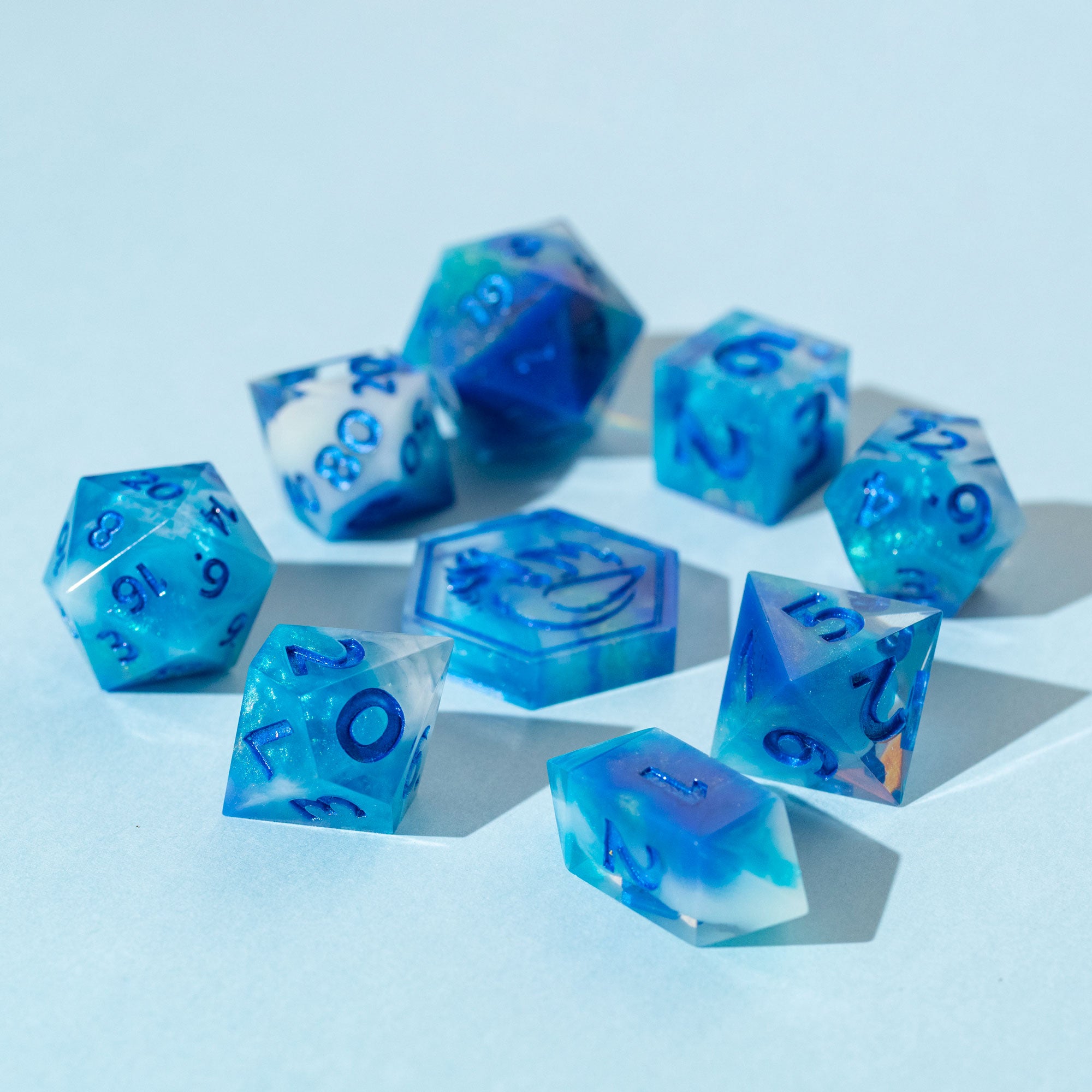 Oceana Blue - 9 Piece Dice Set