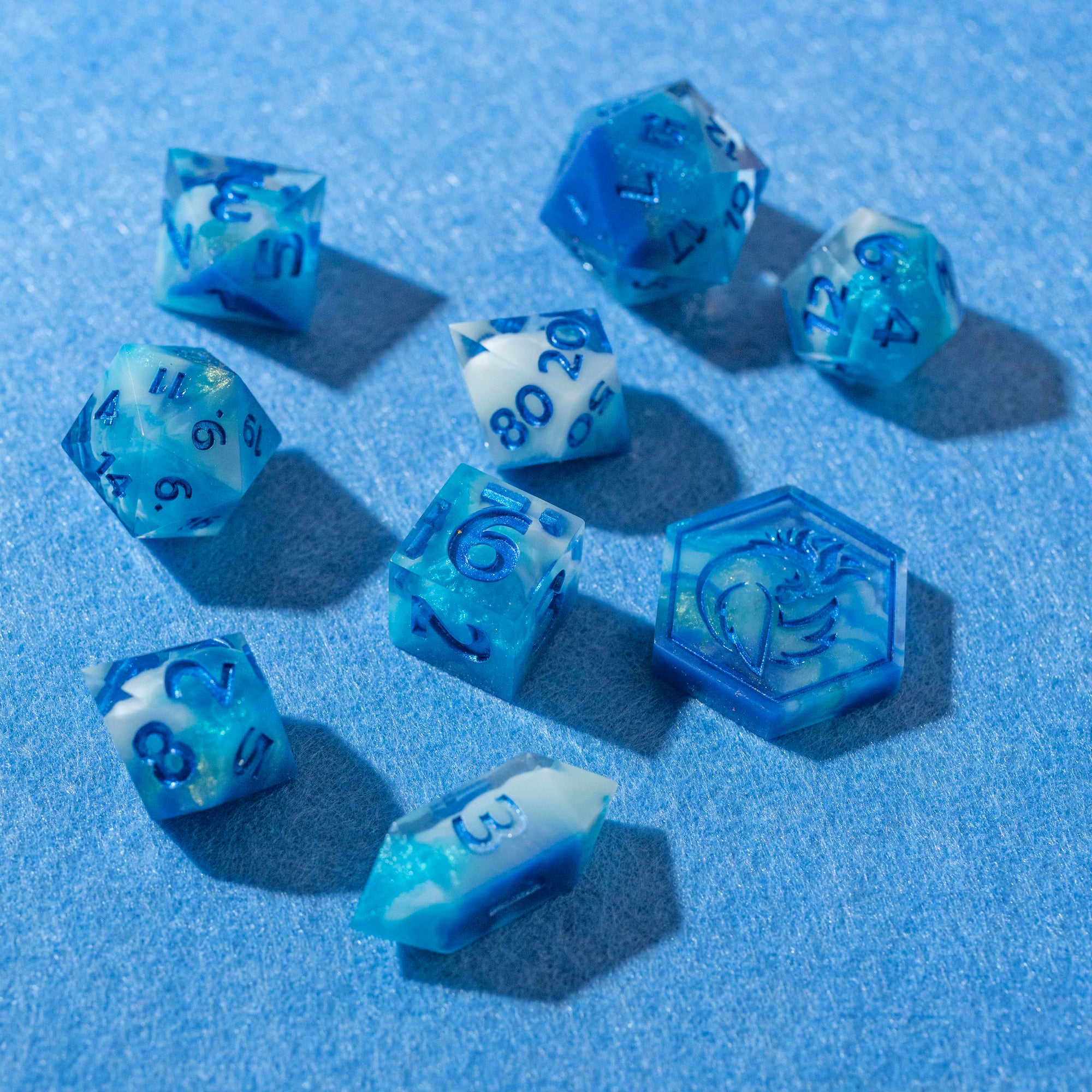 Oceana Blue - 9 Piece Dice Set