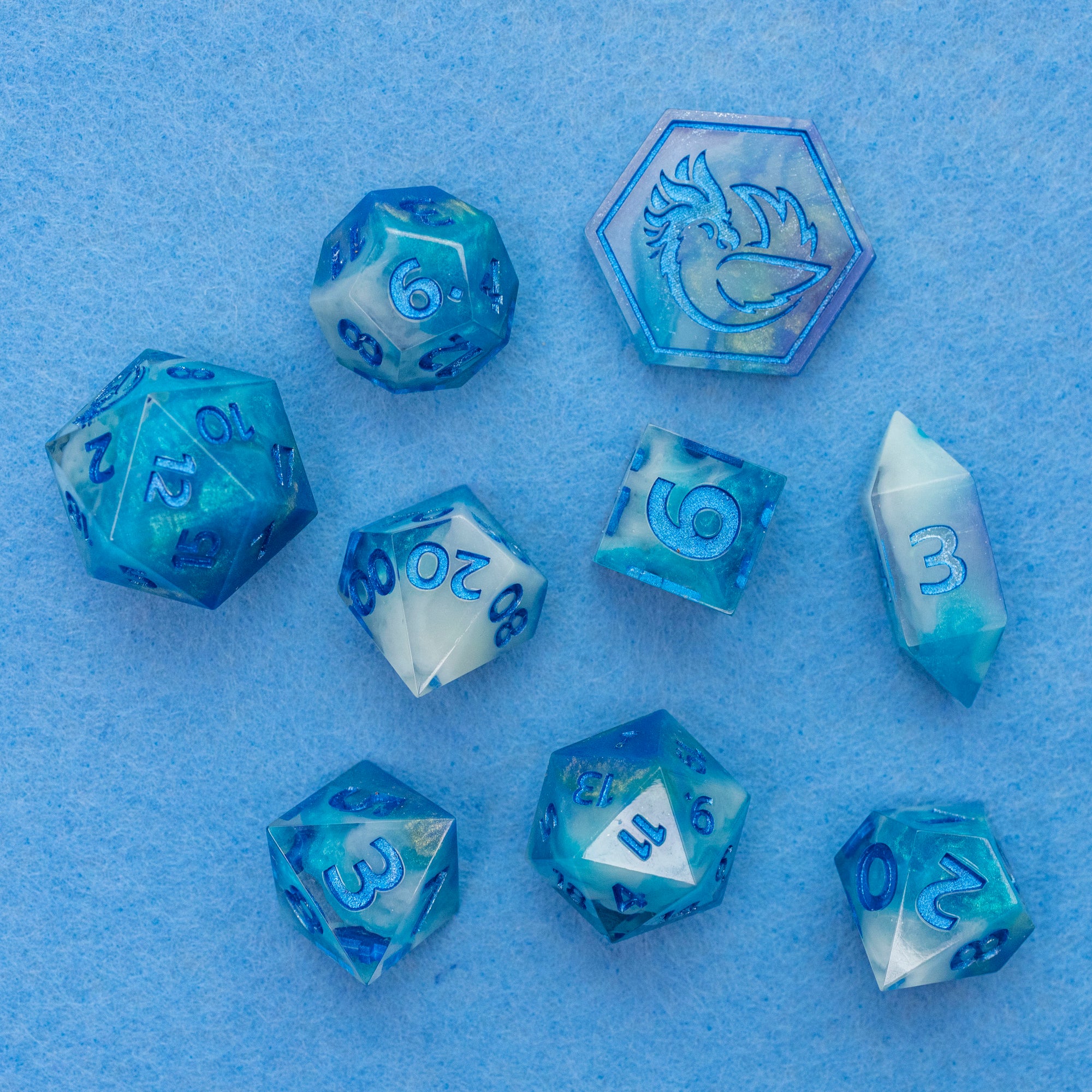 Oceana Blue - 9 Piece Dice Set