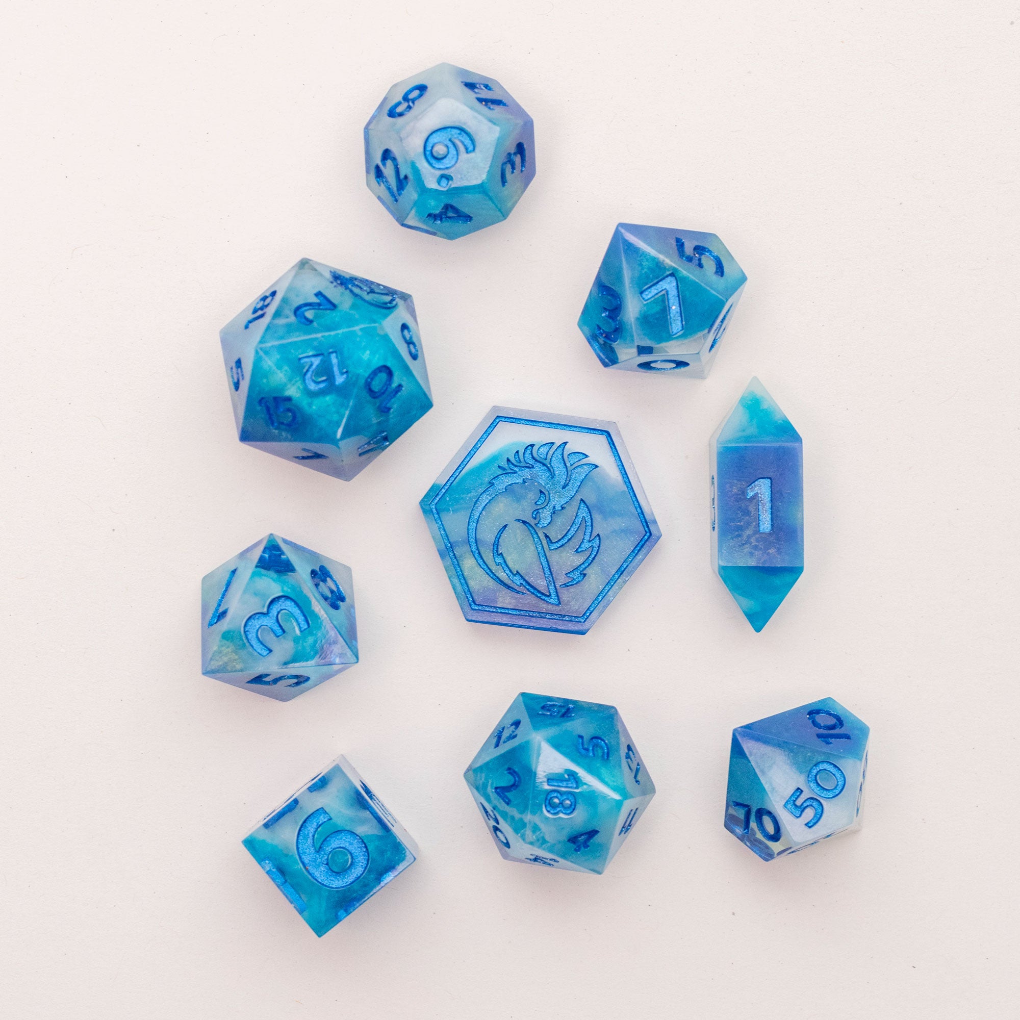 Oceana Blue - 9 Piece Dice Set