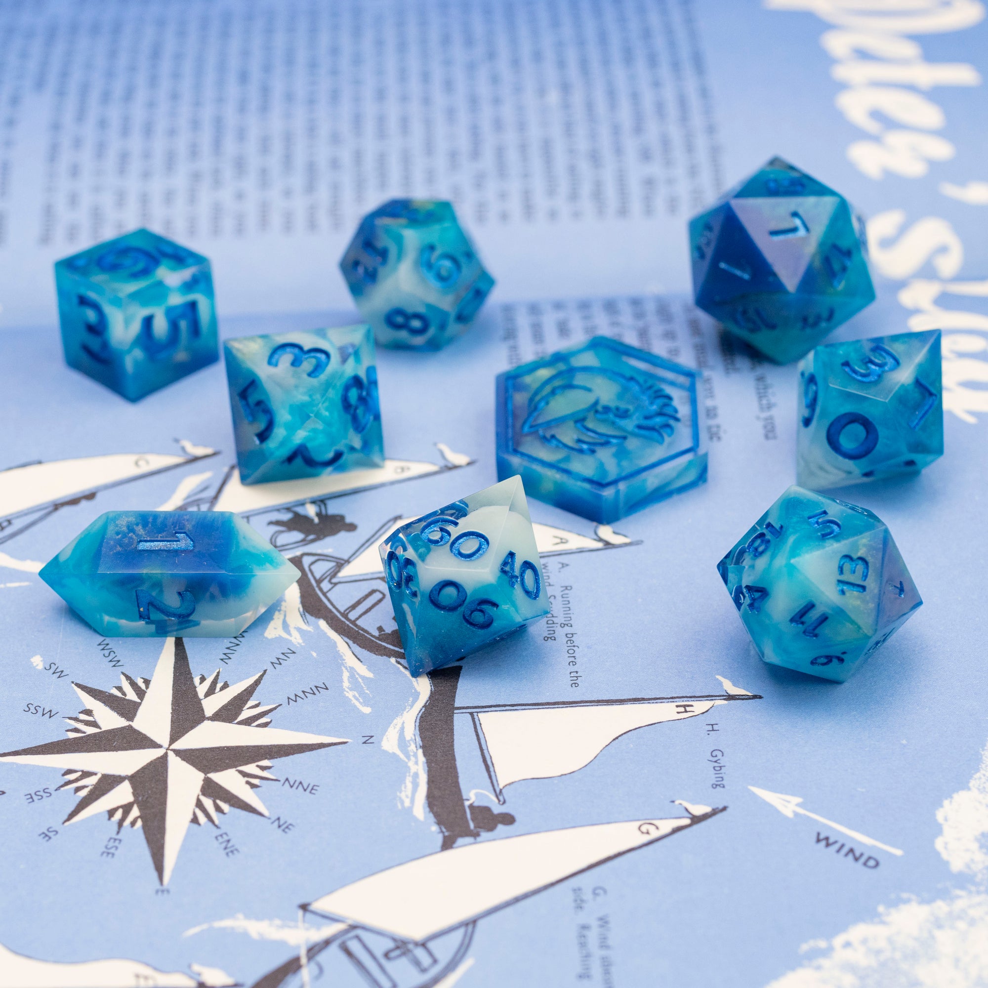 Oceana Blue - 9 Piece Dice Set