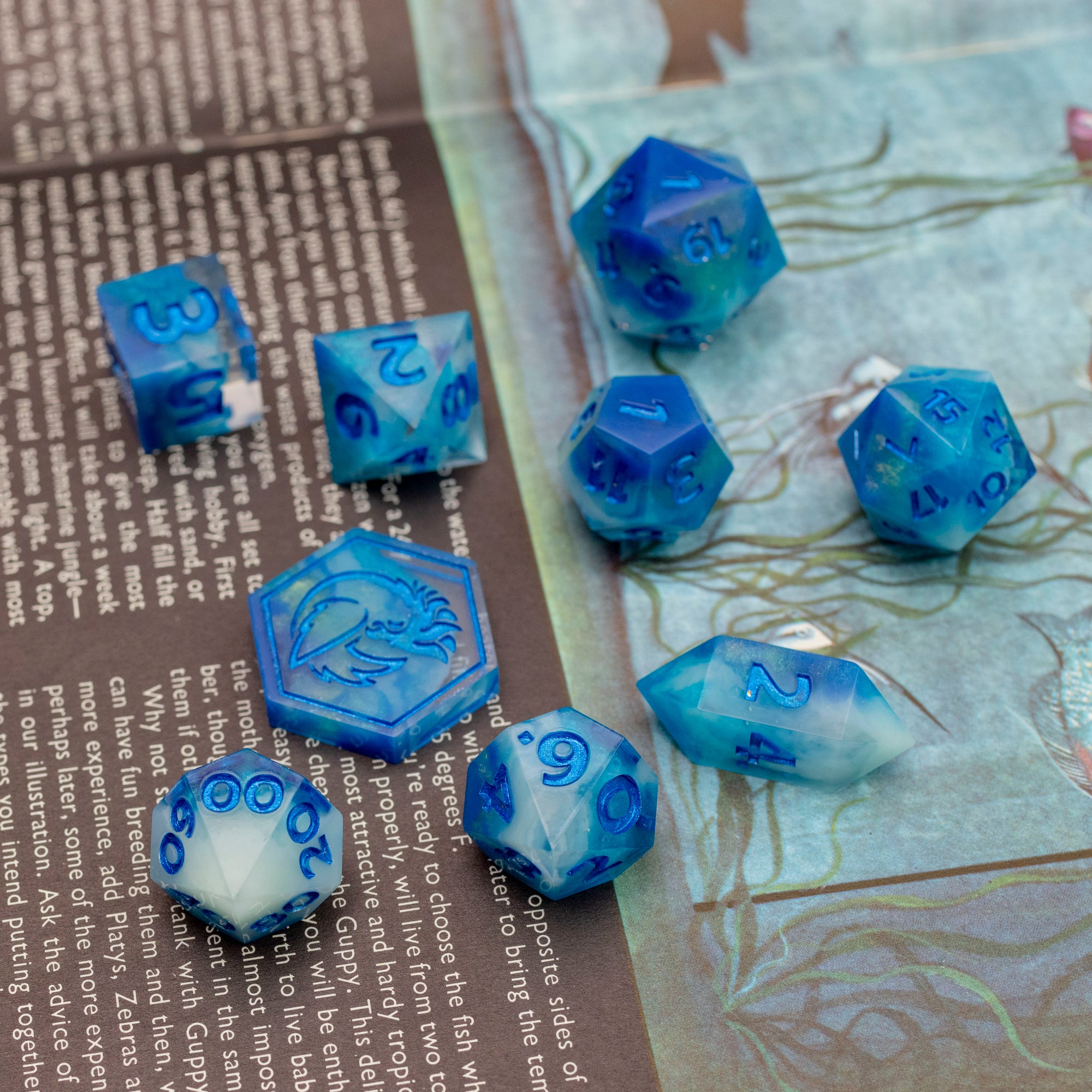 Oceana Blue - 9 Piece Dice Set