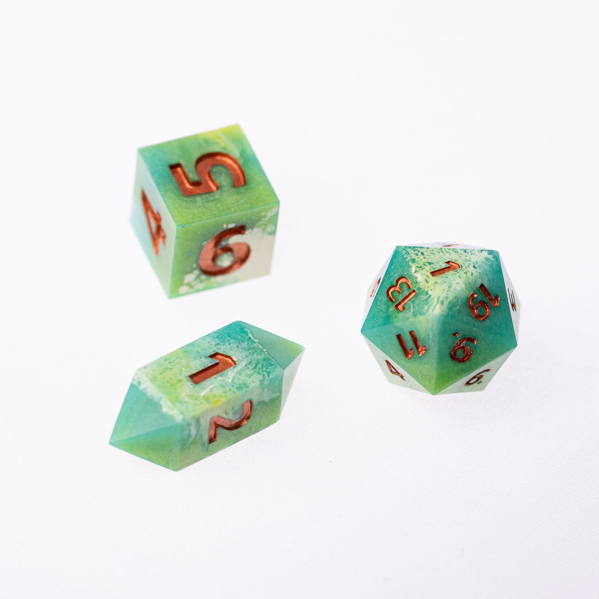 The Ethereal Emerald - D20 + D6 + D4 Dice Sets