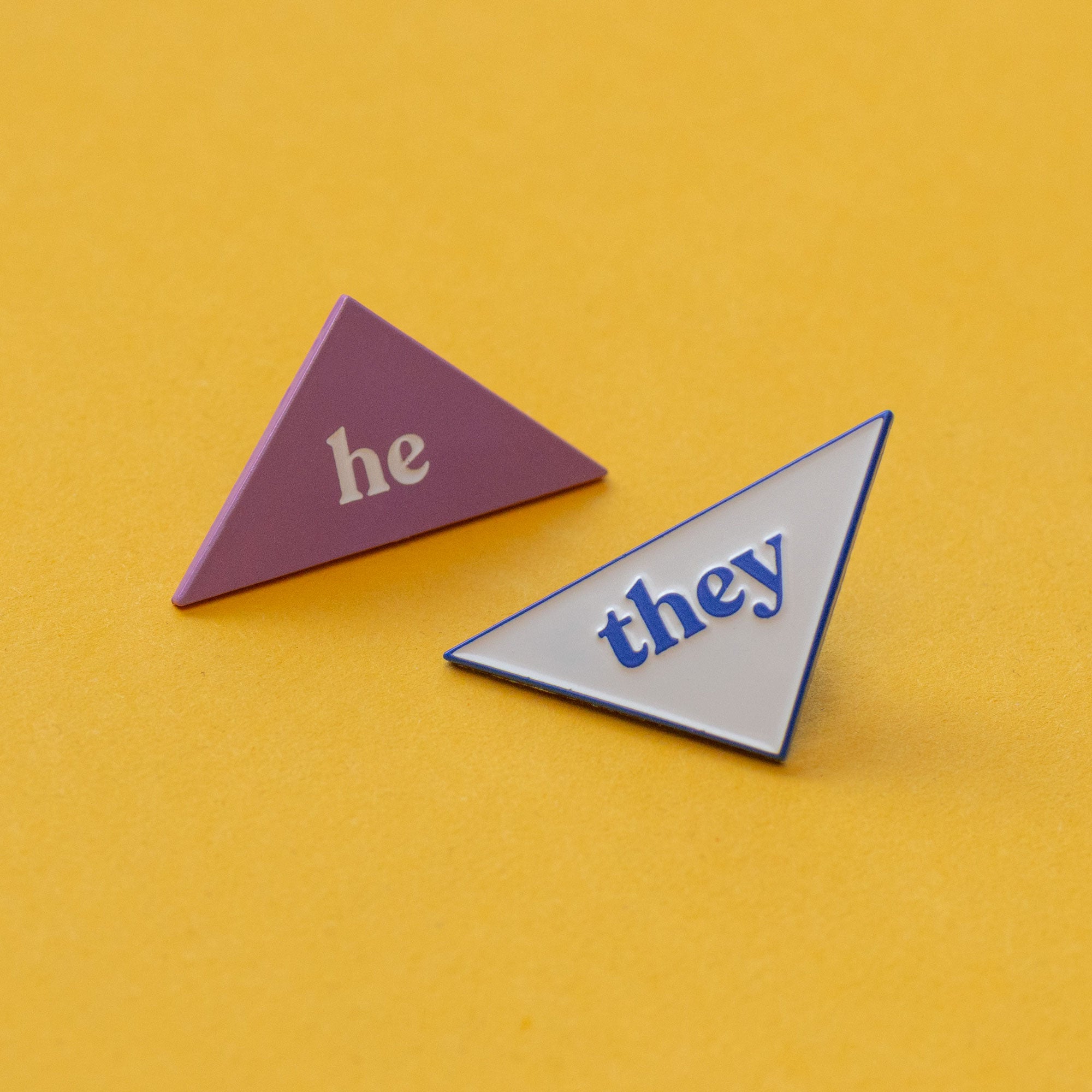 They - Pronouns Combo Enamel Pins - Blue - Part 2