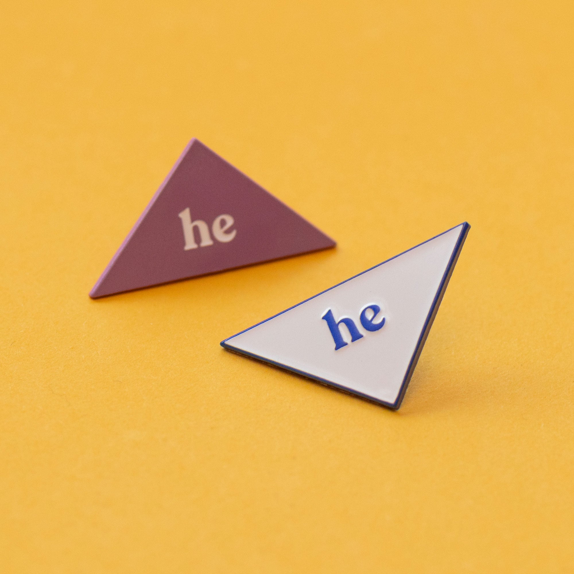 He - Pronouns Combo Enamel Pins - Blue - Part 2