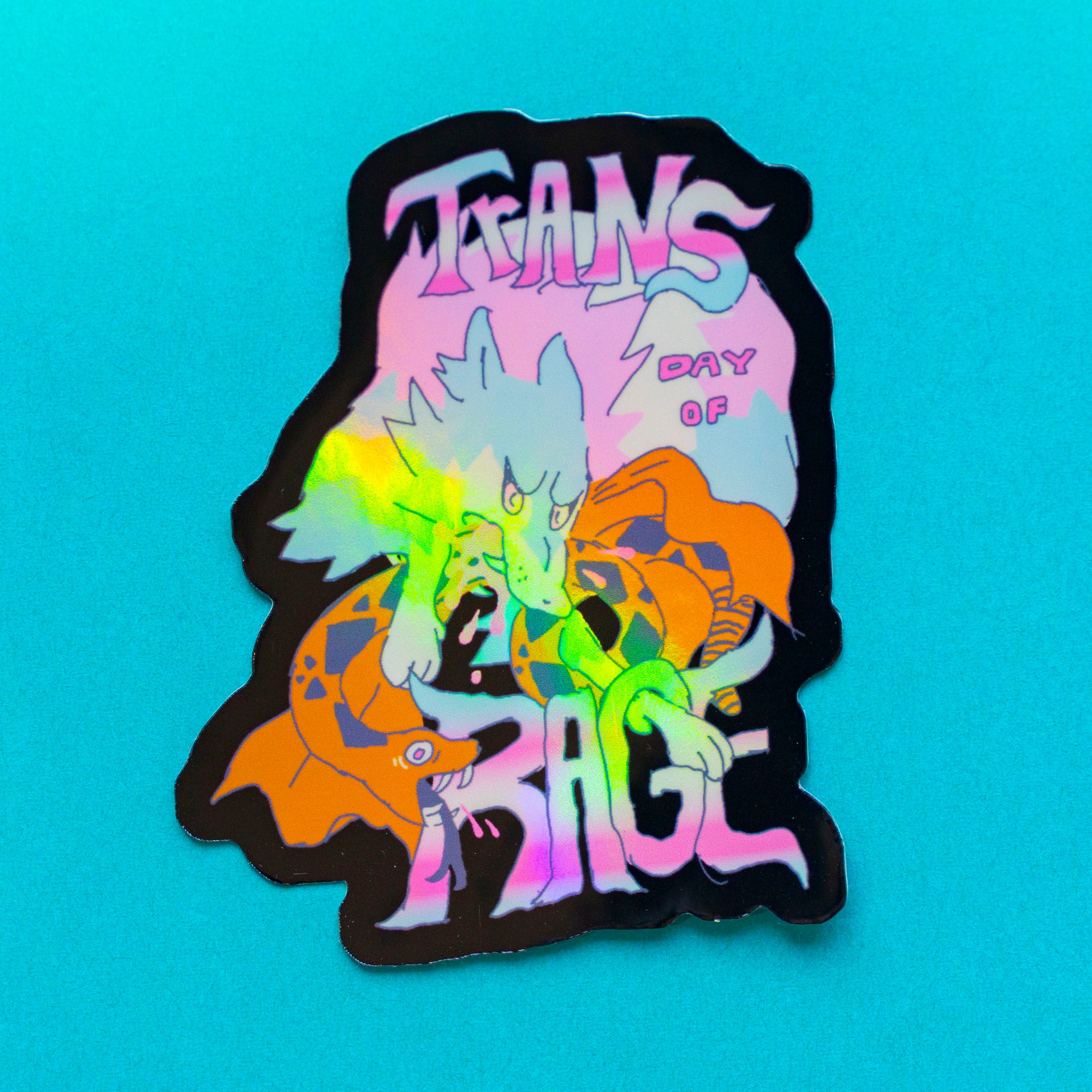 Trans Day of RAGE Holo Sticker