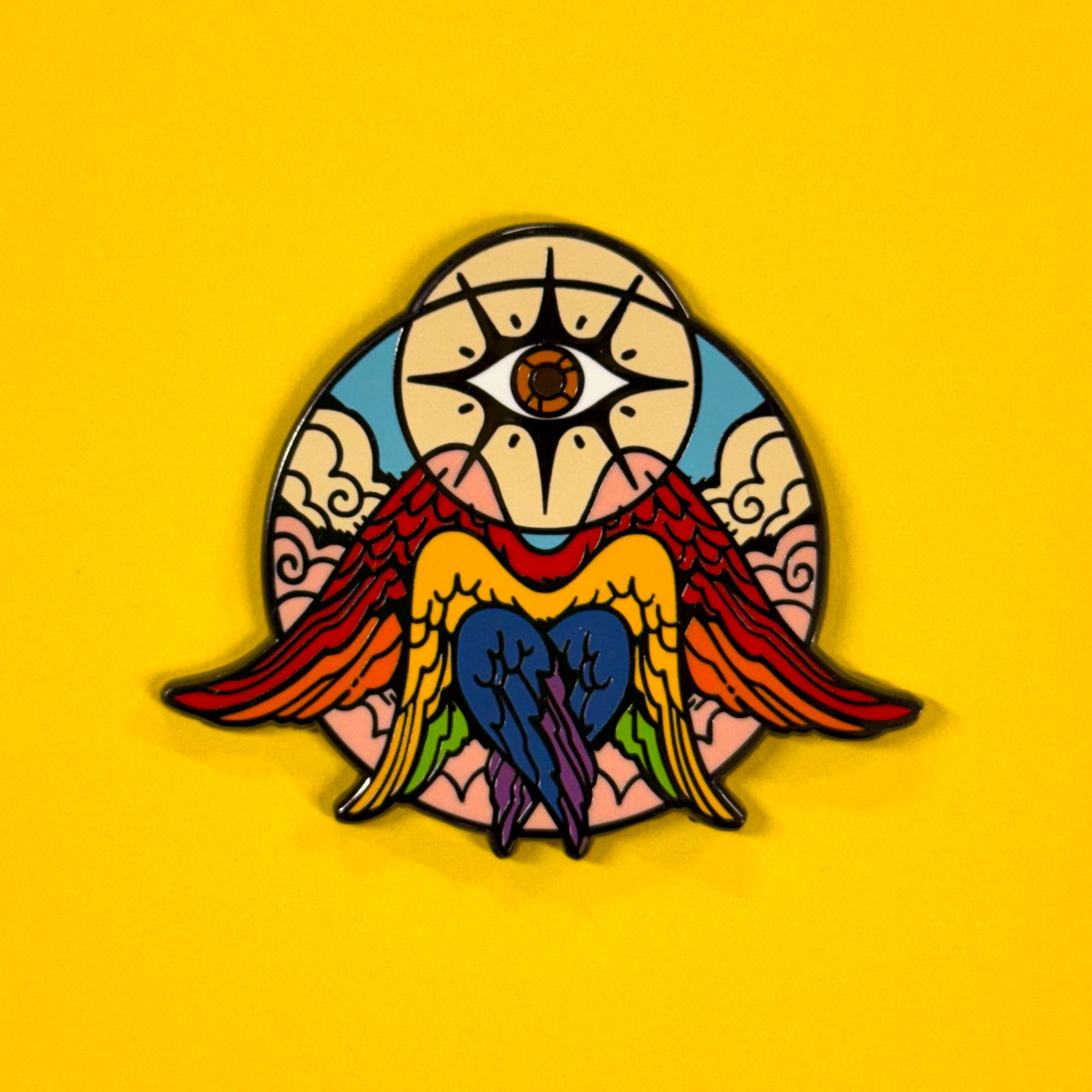 Rainbow/Progress Pride Angel Pin - 2022 Version