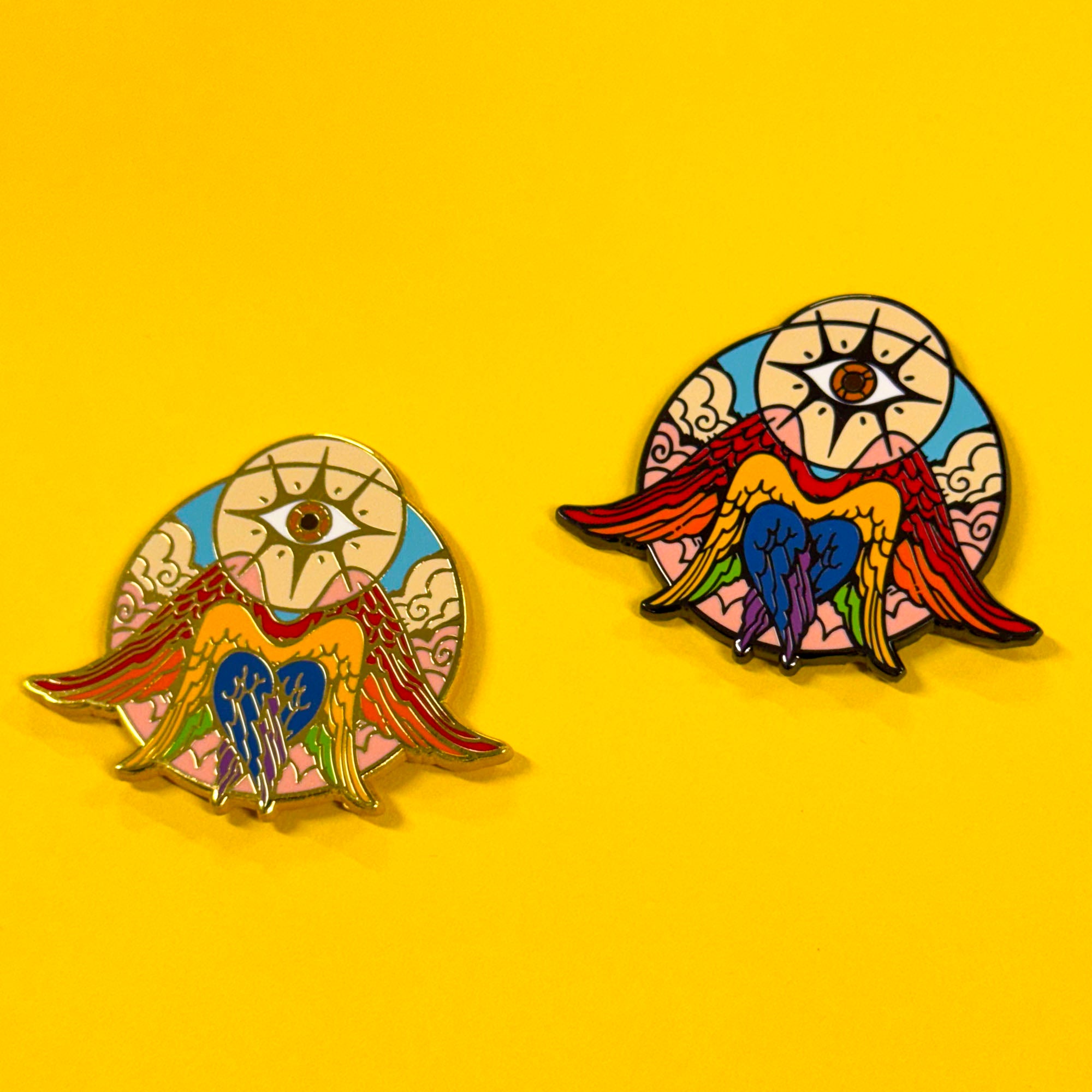 Rainbow/Progress Pride Angel Pin - 2022 Version