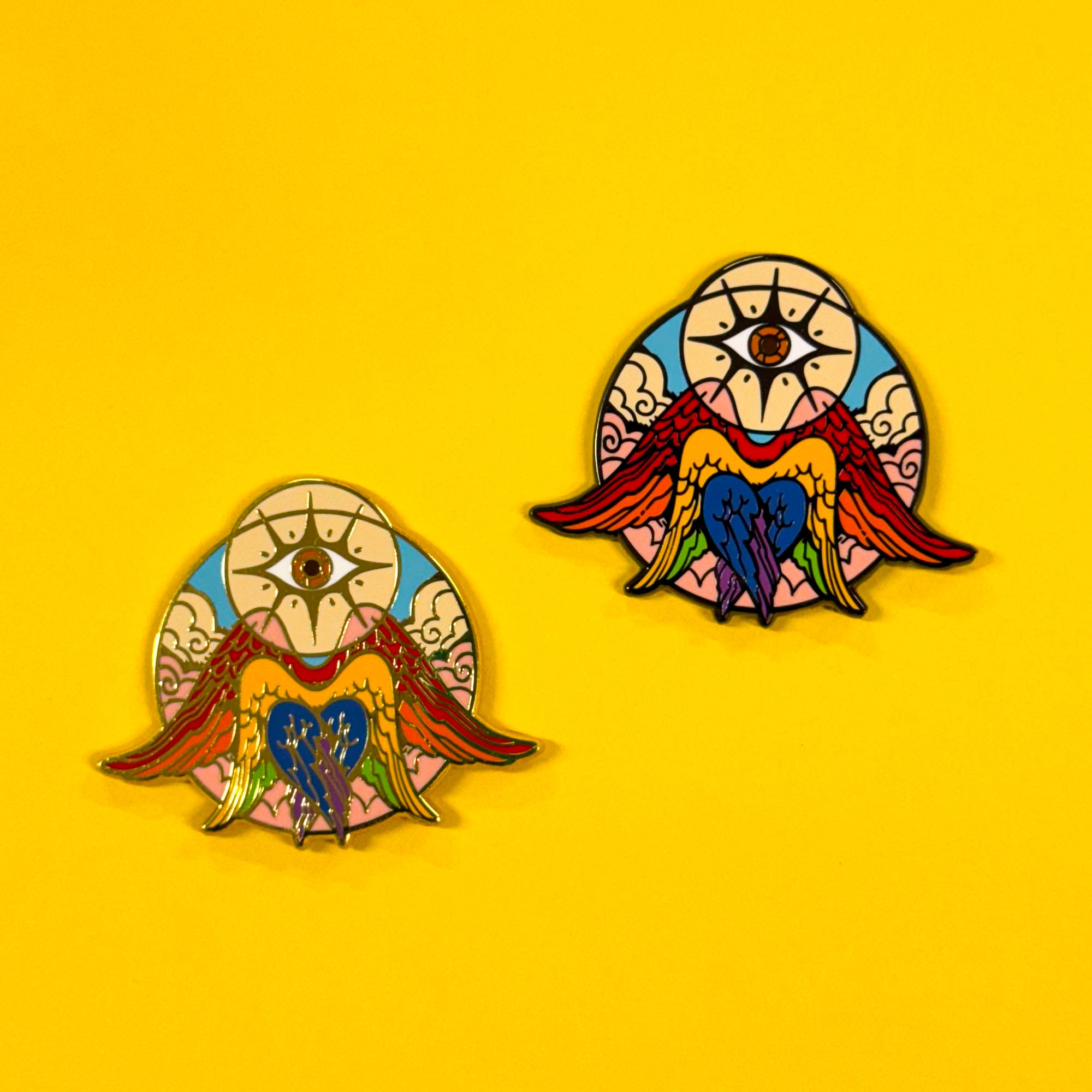 Rainbow/Progress Pride Angel Pin - 2022 Version