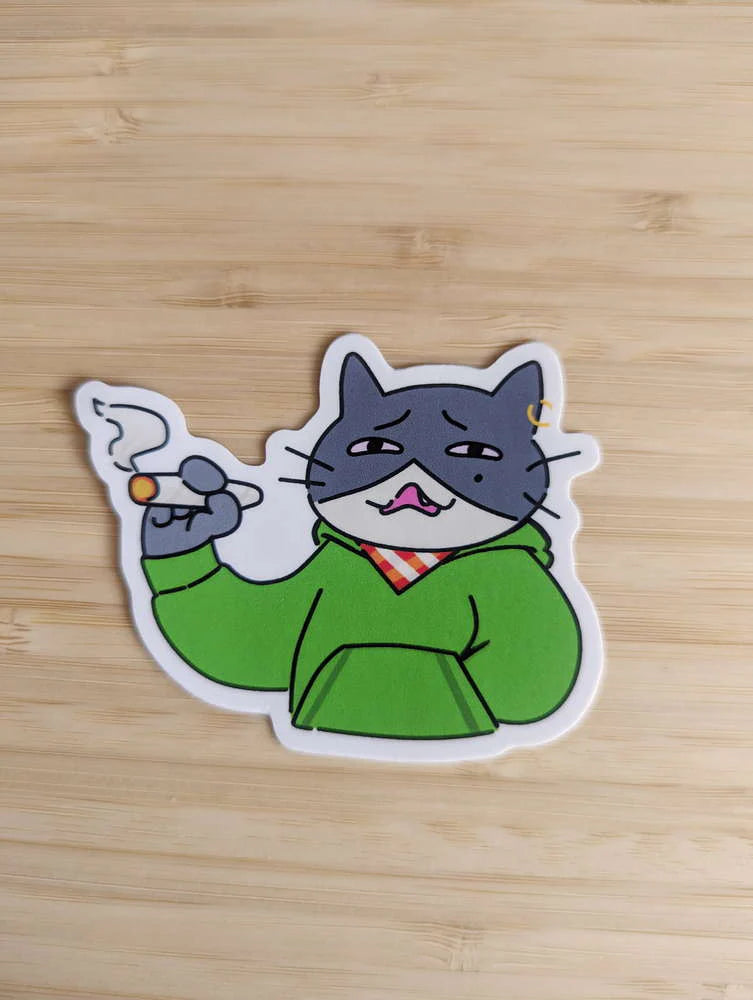 Hoodie Cat Vinyl Sticker