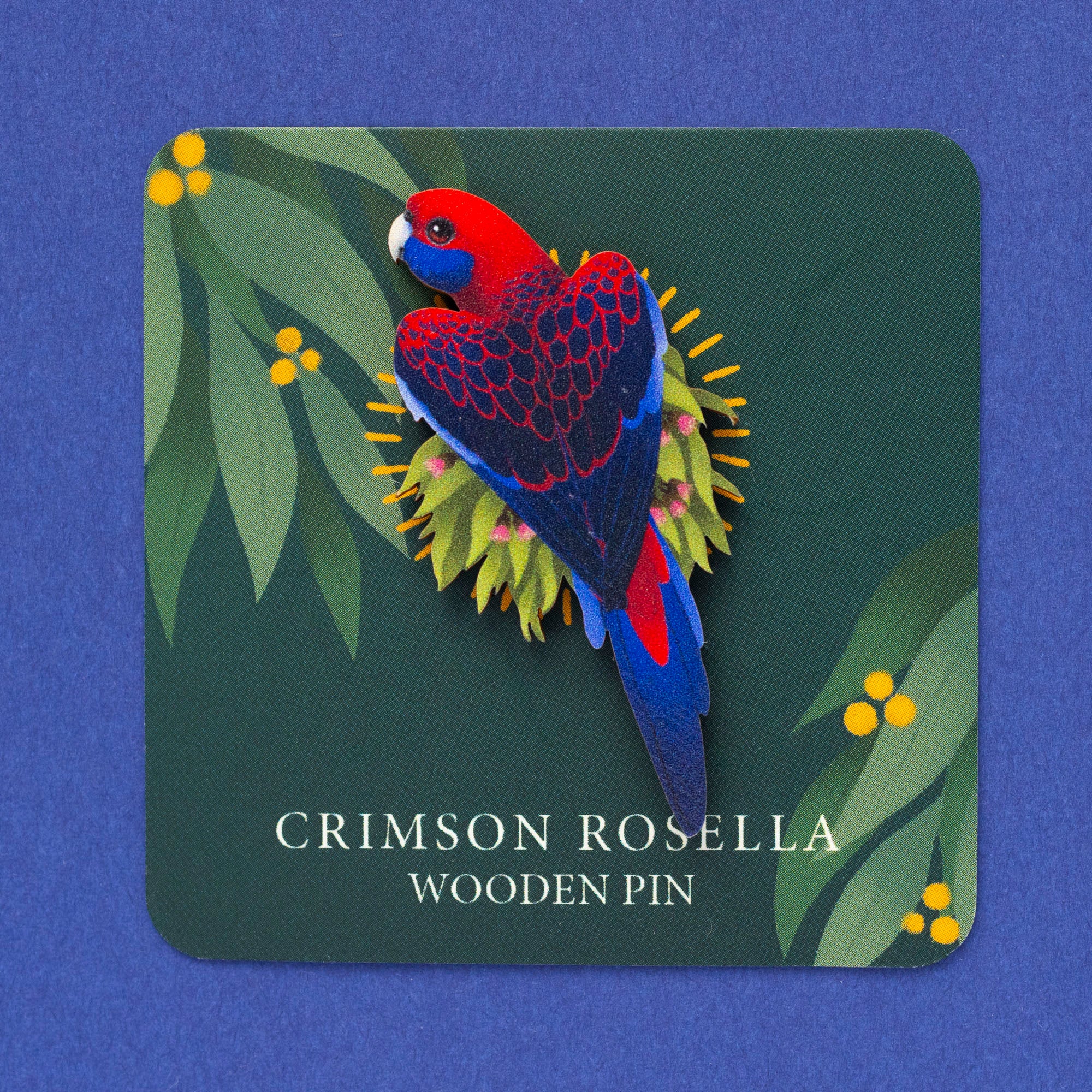 Crimson Rosella Wood Pin