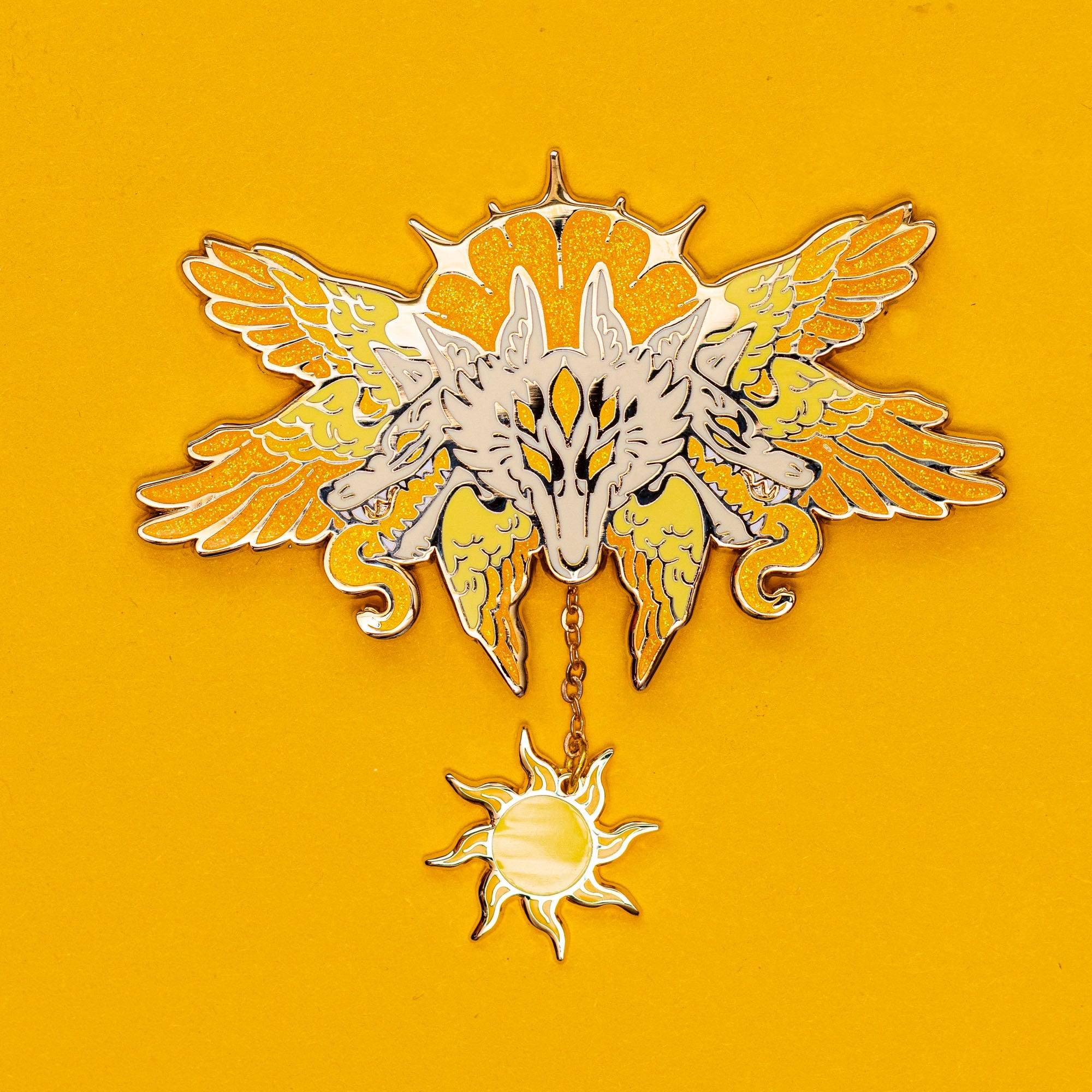 Cerberus Cherub Pin - White