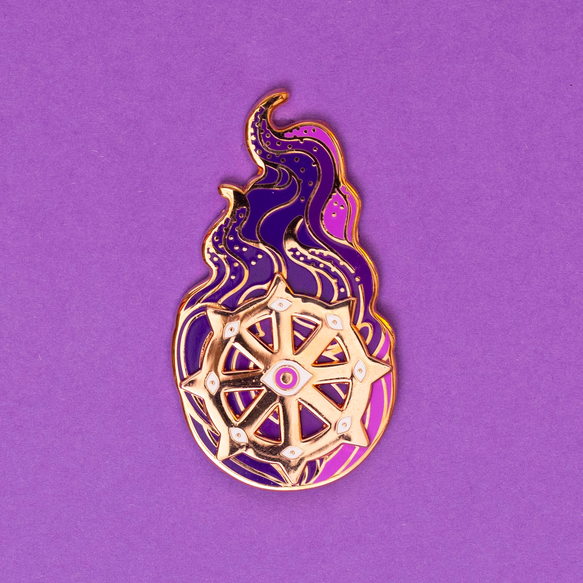 Spinning Wheel Angel Pin - Purple