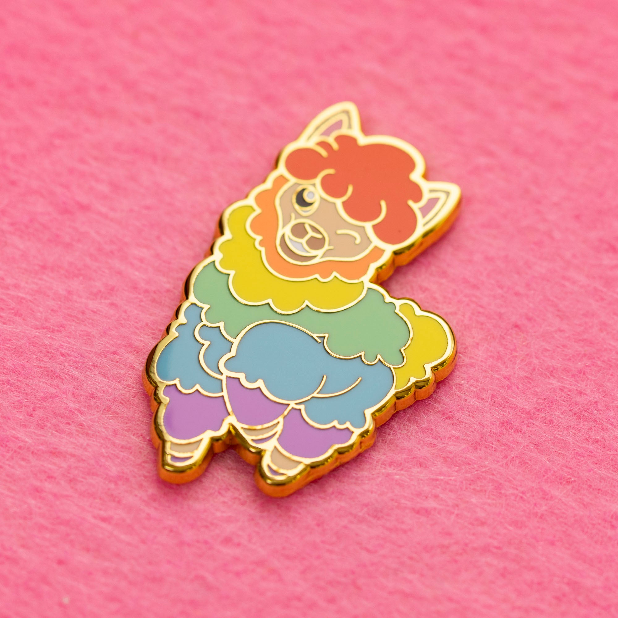 Wylde Flowers Rainbow Alpaca Enamel Pin