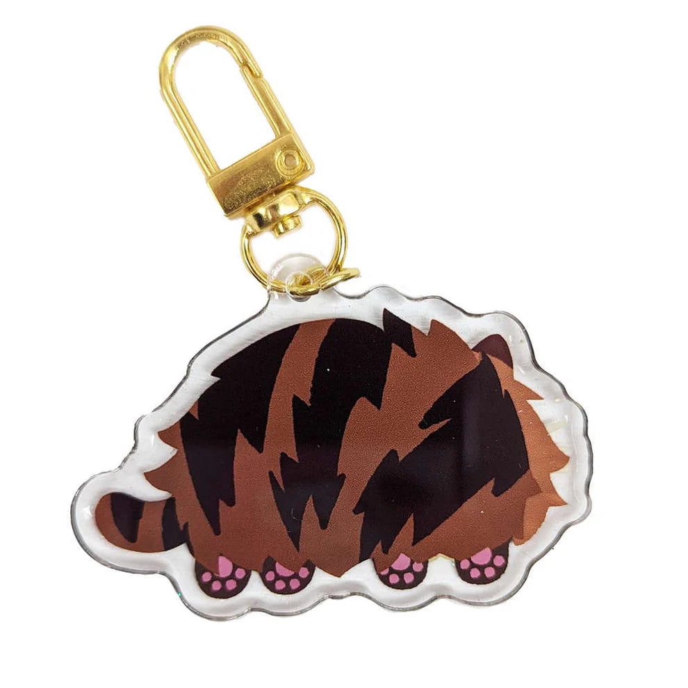 Brown Fluffy Cat Keychain