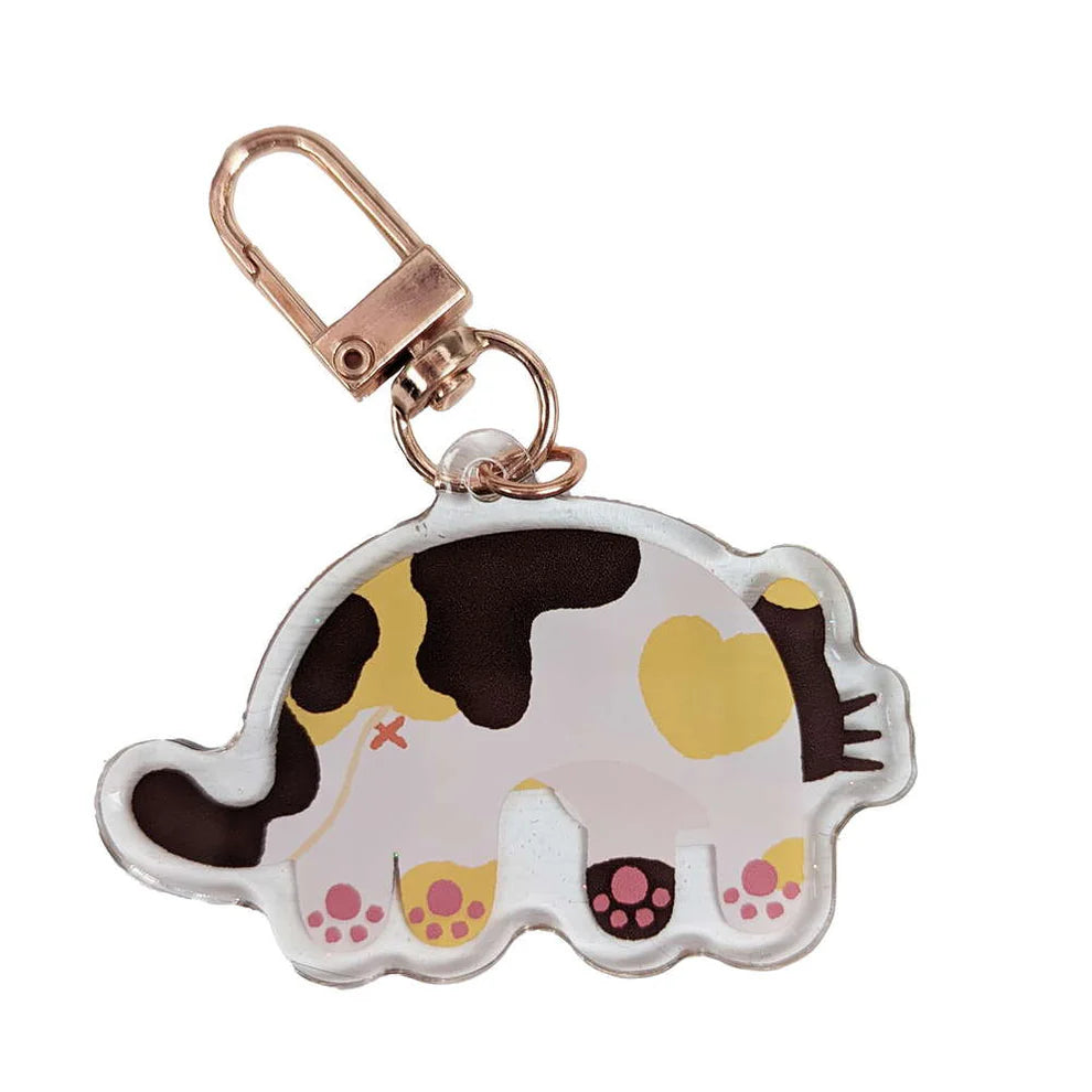 Spotted Calico Cat Keychain