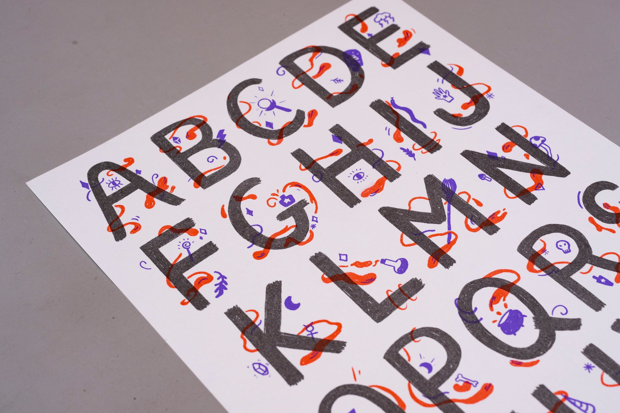 Magic Alphabet Risograph Print